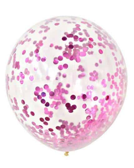 Шар с розовым конфетти Большой